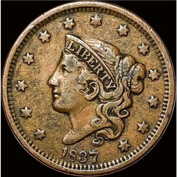 1837 Coronet Head Large Cent NEARLY  UNCIRCULATED