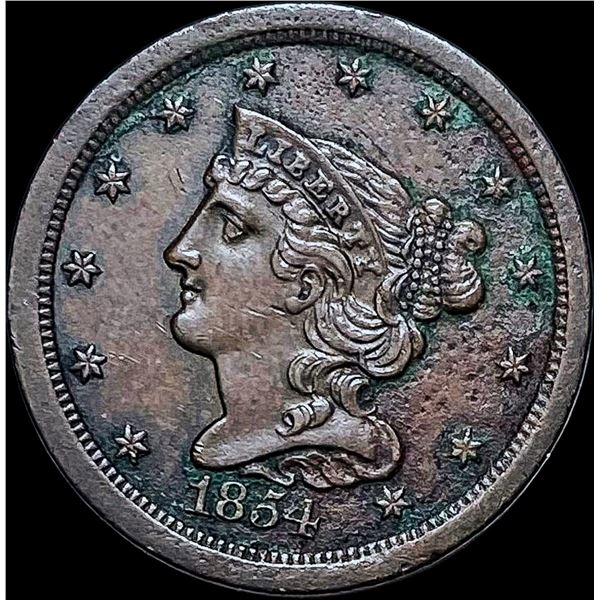 1854 Braided Hair Half Cent CHOICE AU