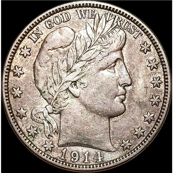 1914-S Silver Barber Half Dollar NEARLY  UNCIRCULATED