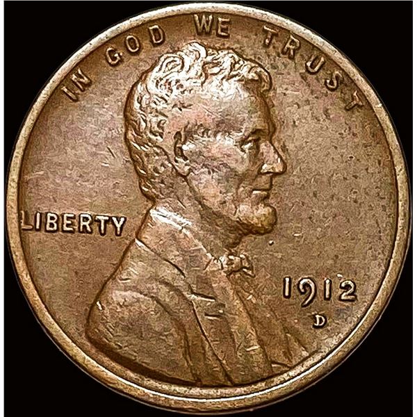 1912-D Bronze Lincoln Wheat Cent NEARLY  UNCIRCULATED