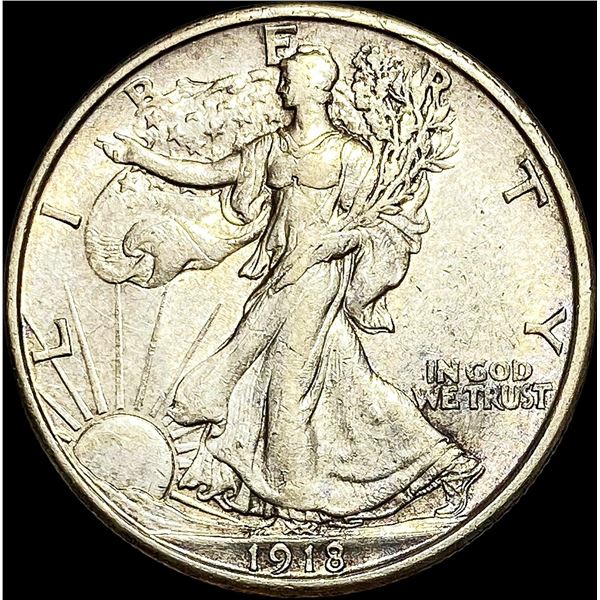 1918-S Silver Walking Liberty Half Dollar  CLOSELY UNCIRCULATED