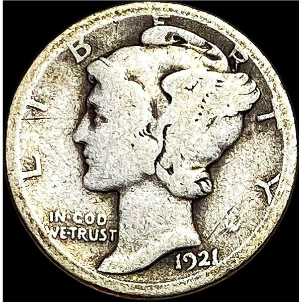 1921-D Silver Mercury Dime NICELY CIRCULATED