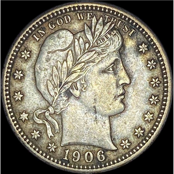 1906 Silver Barber Quarter   CLOSELY  UNCIRCULATED