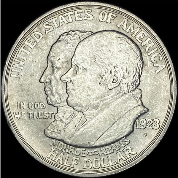 1923-S Silver Monroe Doctrine Half Dollar   CHOICE BU