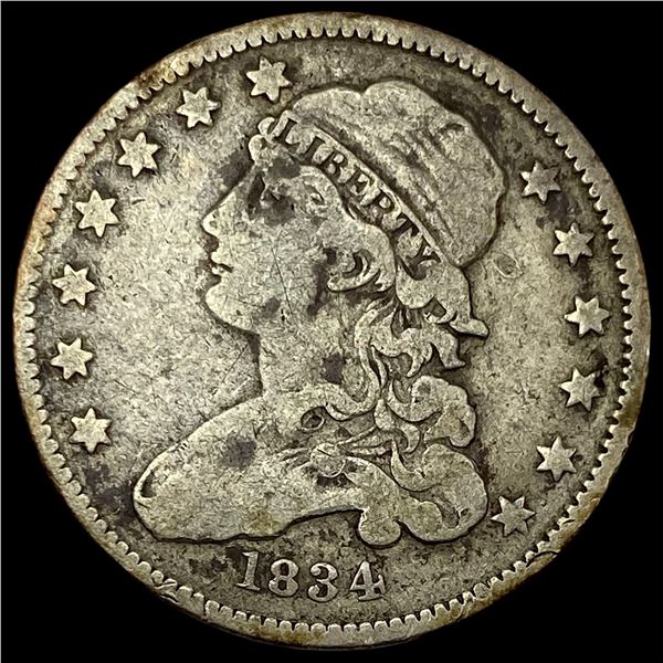 1834 Capped Bust Silver Quarter NICELY  CIRCULATED