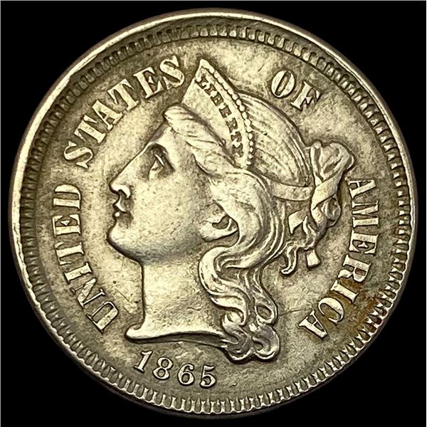 1865 Nickel Three-Cent Piece CLOSELY  UNCIRCULATED