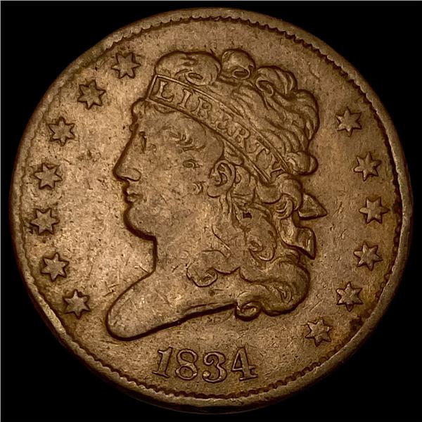 1834 Classic Head Half Cent NEARLY  UNCIRCULATED