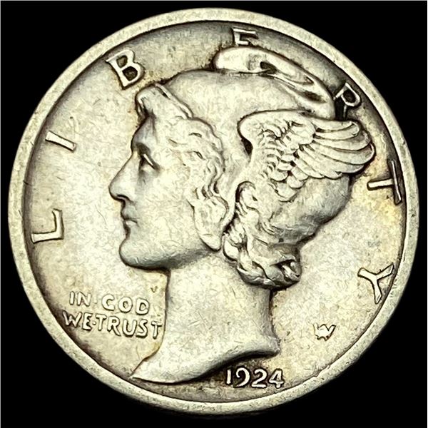 1924-D Silver Mercury Dime NEARLY  UNCIRCULATED