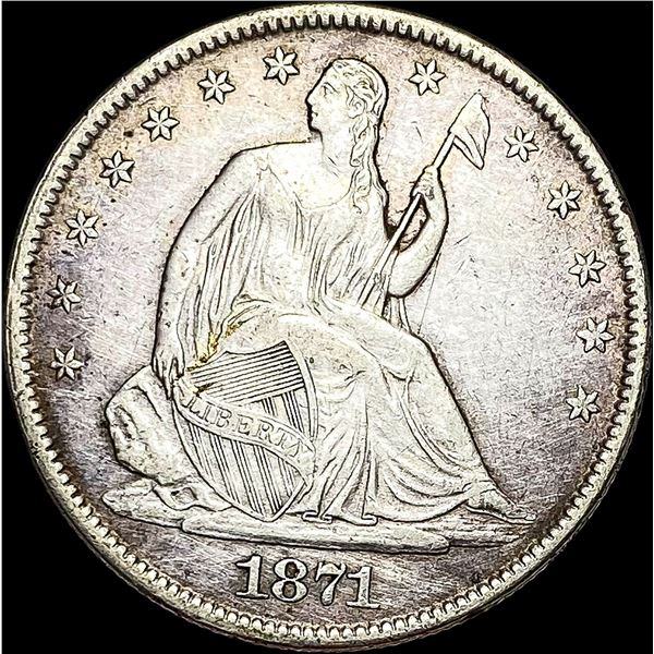 1871-S Silver Half Dollar CLOSELY  UNCIRCULATED
