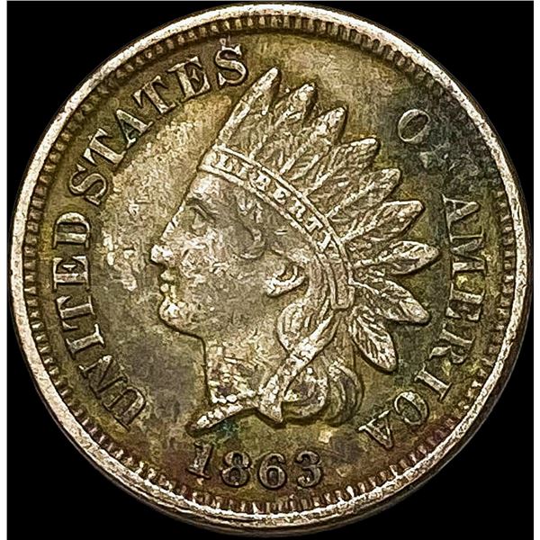 1863 Copper-Nickel Indian Head Cent NEARLY  UNCIRCULATED