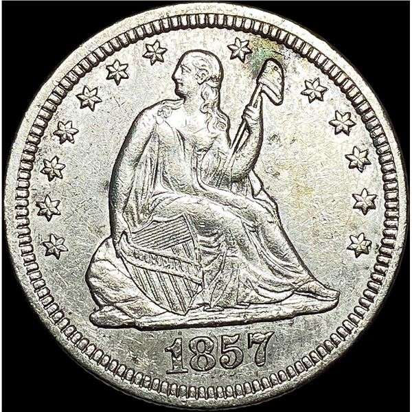 1857 Seated Liberty Silver Quarter CLOSELY  UNCIRCULATED