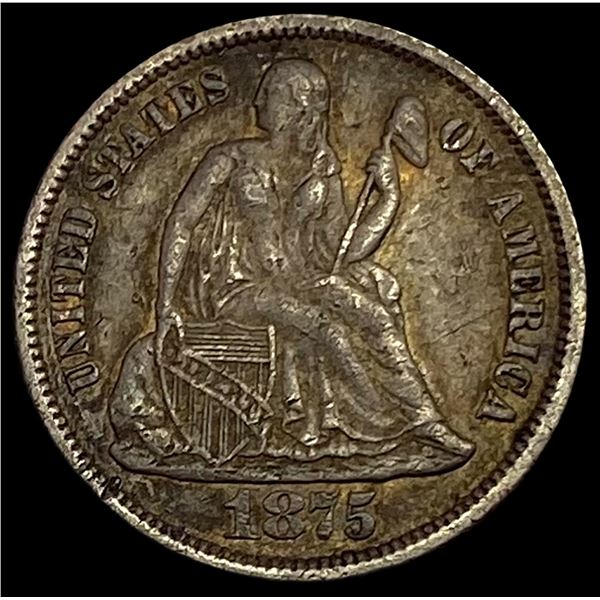 1875 Seated Liberty Dime NEARLY UNCIRCULATED