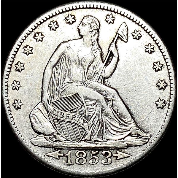 1853-O Arrows/Rays Seated Liberty Half Dollar  CLOSELY UNCIRCULATED