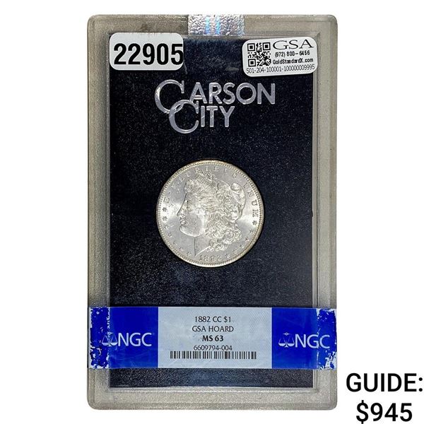 1882-CC Morgan Silver Dollar NGC MS63
