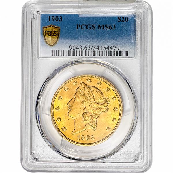 1903 $20 Gold Double Eagle PCGS MS63