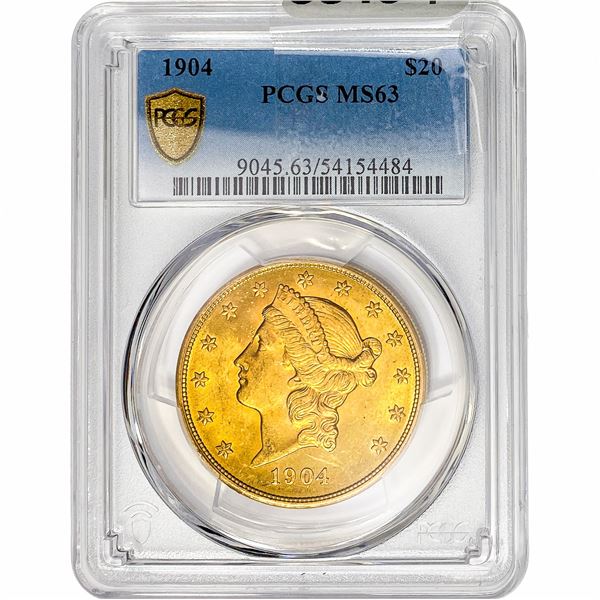 1904 $20 Gold Double Eagle PCGS MS63