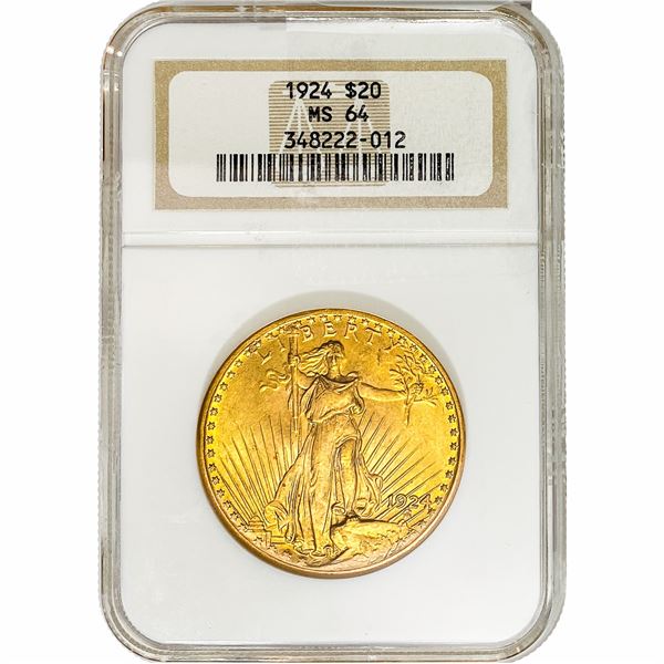 1924 $20 Gold Double Eagle NGC MS64