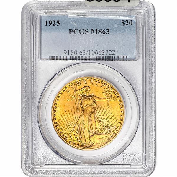 1925 $20 Gold Double Eagle PCGS MS63