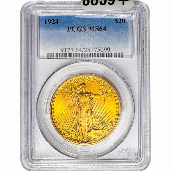 1924 $20 Gold Double Eagle PCGS MS64