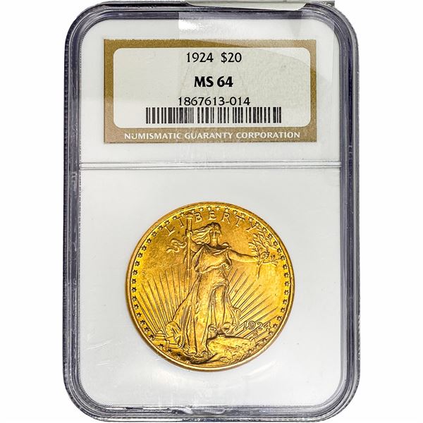 1924 $20 Gold Double Eagle NGC MS64