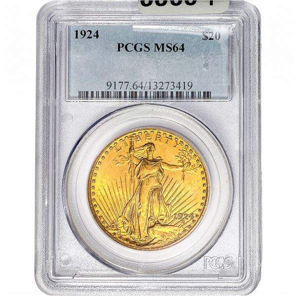 1924 $20 Gold Double Eagle PCGS MS64
