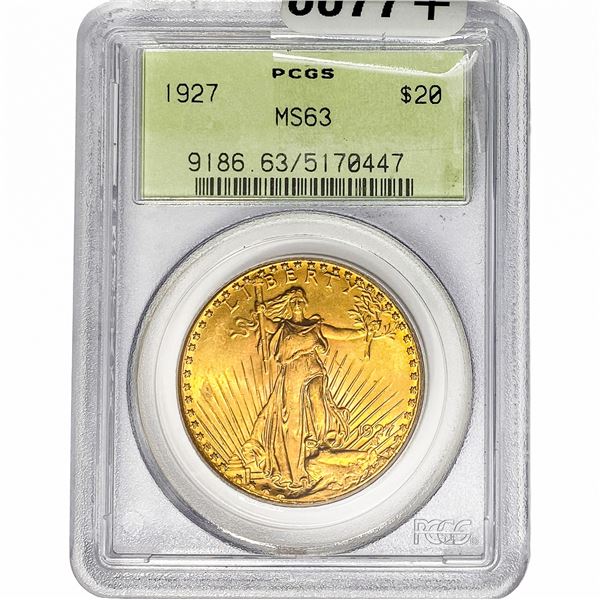 1927 $20 Gold Double Eagle PCGS MS63