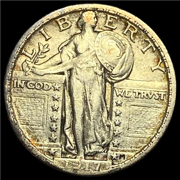 1917 Type 1 Standing Liberty Quarter NEARLY UNCIRCULATED