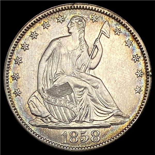 1858-O Silver Half Dollar CLOSELY UNCIRCULATED