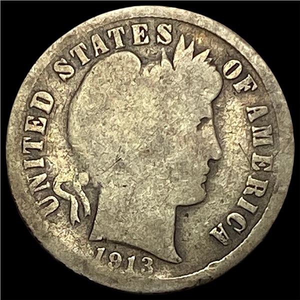 1913-S Silver Barber Dime NICELY CIRCULATED