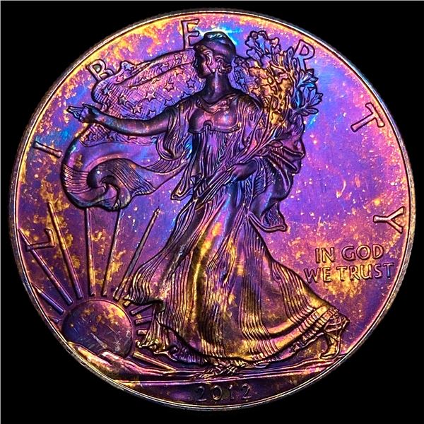 2012 Toned 1 oz Silver American Eagle $1 SUPERB GEM BU