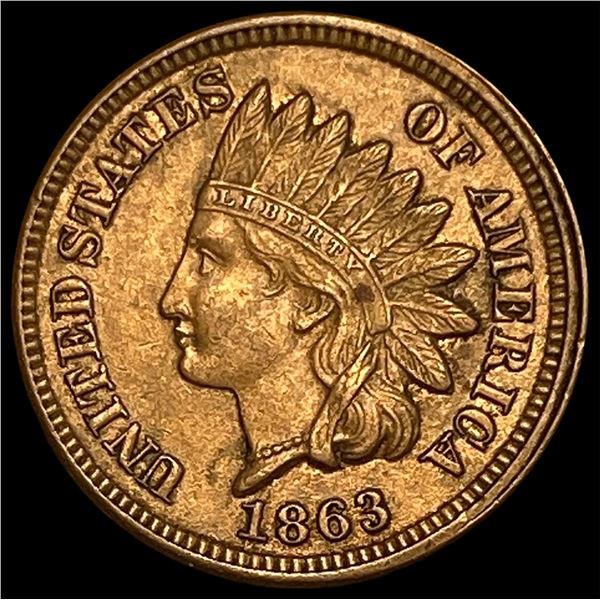 1863 Bronze Indian Head Cent CLOSELY UNCIRCULATED