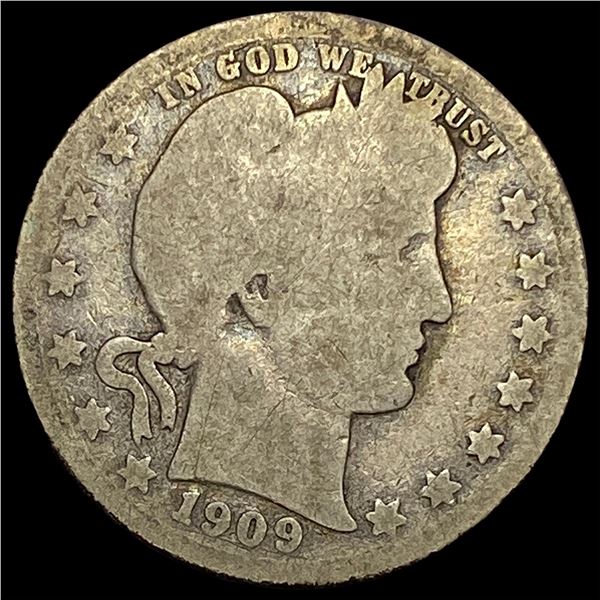 1909-O Silver Barber Quarter NICELY CIRCULATED