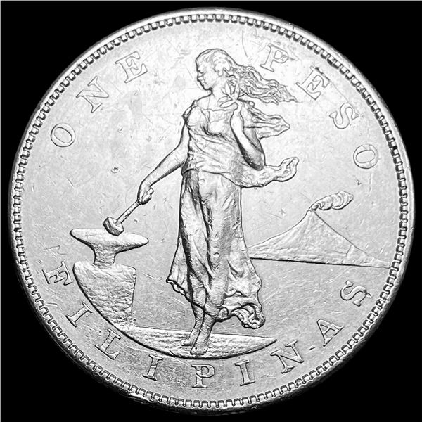 1903-S Silver One Peso Philippines CLOSELY UNCIRCULATED