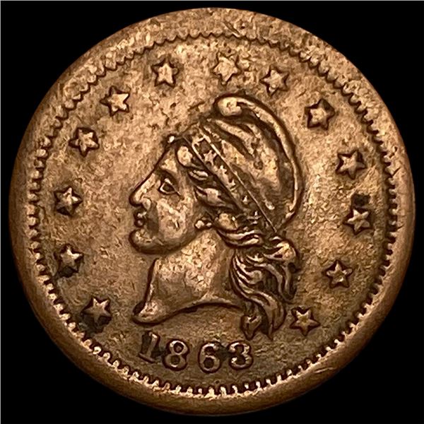 1863 Wilson's Medal Civil War Token NEARLY UNCIRCULATED