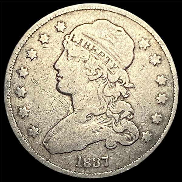 1837 Capped Bust Silver Quarter LIGHTLY CIRCULATED
