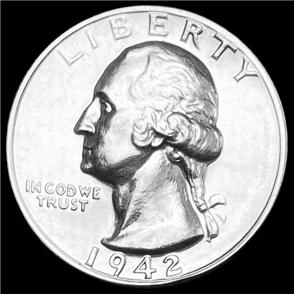 1942 Silver Washington Quarter CHOICE PROOF