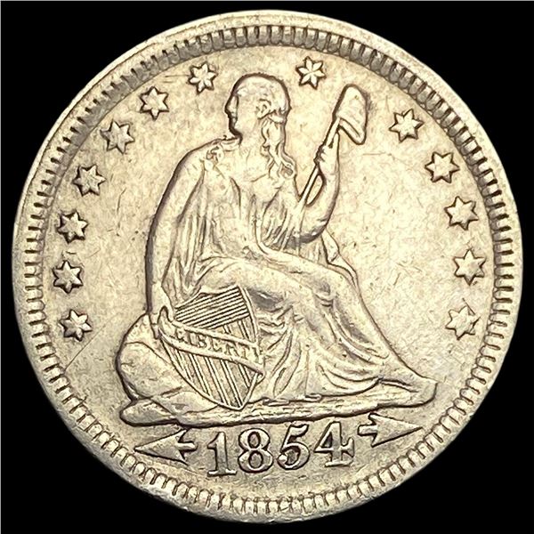 1854 Arrows Seated Liberty Quarter NEARLY UNCIRCULATED