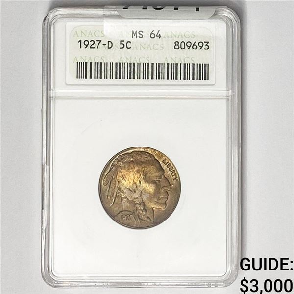 1927-D Buffalo Nickel ANACS MS64