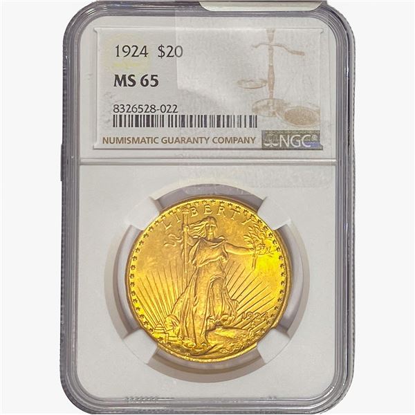 1924 $20 Gold Double Eagle NGC MS64