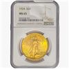 Image 1 : 1924 $20 Gold Double Eagle NGC MS64