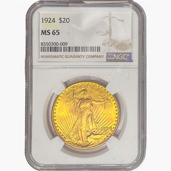 1924 $20 Gold Double Eagle NGC MS65