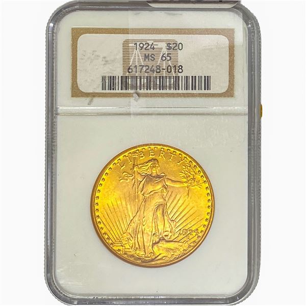 1924 $20 Gold Double Eagle NGC MS65