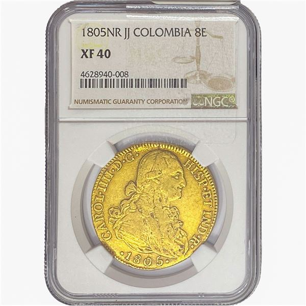1805NR JJ Colombia 8E Gold NGC XF40