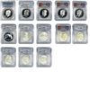 Image 1 : 1971-1996 [13cs] IKE /Commem. Silver Dollars ICG/PCGS MS/PR65-70