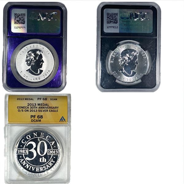 2013-2016 [3] Canada Silver Coins/Silver Medal NGC/ANACS MS/PF68-70
