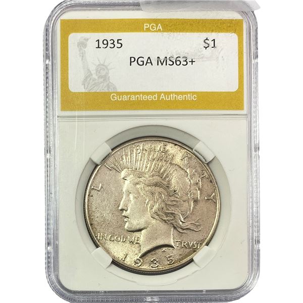 1935 Silver Peace Dollar PGA MS63+