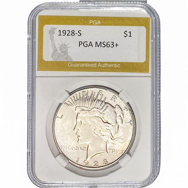 1928-S Morgan Silver Dollar PGA MS63+