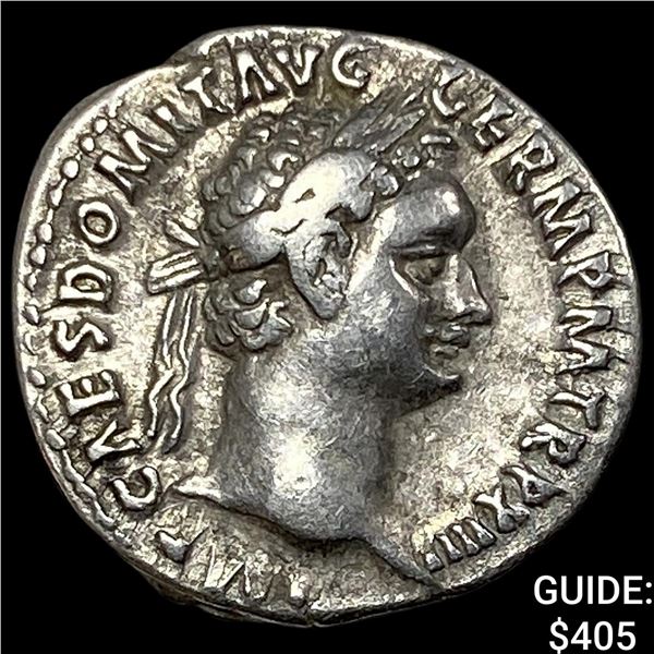 Roman Domitian 81-96 AD Silver Denarius CLOSELY UNCIRCULATED