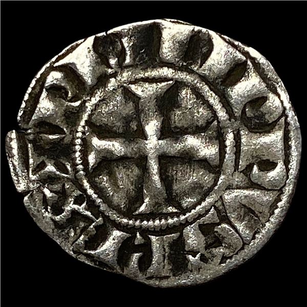 Frankish Greece 1297-1301 AD Silver Denier NEARLY UNCIRCULATED