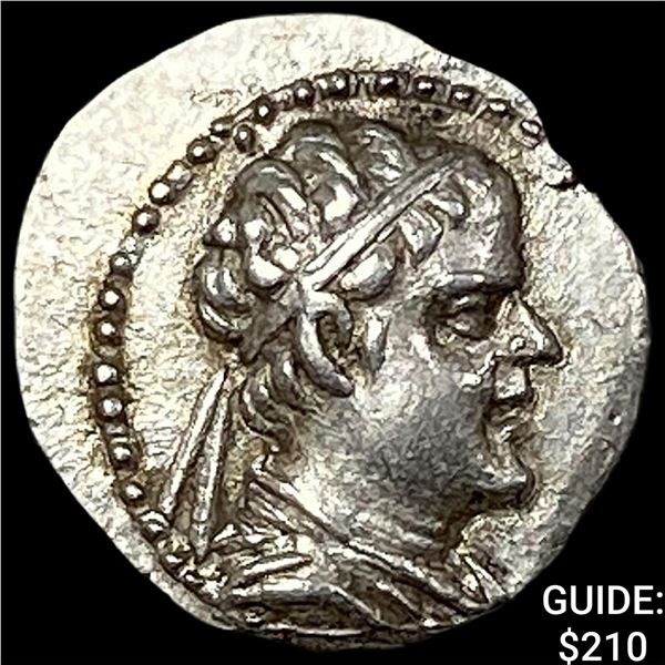 Bactria Eukratides I 170-145 BC SIlver Obol CHOICE AU